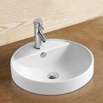 Vasque semi encastrable ronde - céramique - 47 cm - ego Vasque semi encastrable ronde - céramique - 47 cm - ego