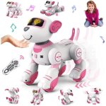 Vatos robot chien tlcommand rose enfants - interactif chien programmable - 17 fonctions - cadeaux ...