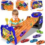 Vatos - voiture de course portable - 5 voitures - piste de course - jouets pour enfants de 3 + ans