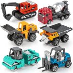 Vehicules de chantier 6 pcs jouet camion voiture v�hicule de construction no�l anniversaire cadeau pour ...