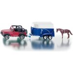 Vhicule miniature - siku - jeep avec remorque  chevaux - mixte - a partir de 3 ans