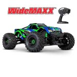 Vhicule radiocommand maxx 4x4 widemaxx 1 / 10 brushless vert - traxxas