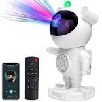 Veilleuse projecteur astronaute led blanc - kingcenton - 5 modes de projection - ciel etoile galaxie ...