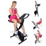 Vlo dappartement pliable everest mobiclinic avec bandes de rsistance roue 25 kg 8 niveaux cran lcd ...