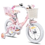 V�lo denfant - hiland - 14 pouces - rose - avec roues dentra�nement - montage rapide