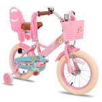 V�lo denfant - hiland - joystar - 14 pouces - rose - avec roues auxiliaires