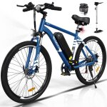Hitway v�lo �lectrique 27. 5 bleu vae avec batterie amovible 36v / 13ah shimano 7 - vitesses vtt ville ...