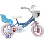 V�lo enfant 12 reine des neiges - �quip� de 1 frein panier avant porte poup�e et stabilisateurs amovibles. ...