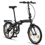 Vélo pliant - licorne - phoenix 2d - aluminium - 20 pouces - noir - or v - bremse Vélo pliant - licorne - phoenix 2d - aluminium - 20 pouces - noir - or v - bremse