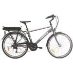 Vlo de ville lectrique 26 - mercier - 6 vitesses - autonomie 65 km - cadre acier - gris - homme