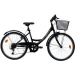 Vélo vtc 24 fille bahia - 6 vitesses - freins v - brake - equipement city - noir Vélo vtc 24 fille bahia - 6 vitesses - freins v - brake - equipement city - noir