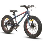 V�lo vtt fat 20 hiland bikes en aluminium avec shimano 7 vitesses et freins � disques - bleu