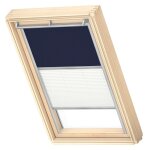Velux store original duo occultant bleu fonc� cadre argent� dfd s06