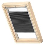 Velux store original pliss� occultant et isolant noir charbon cadre argent� fhc m06