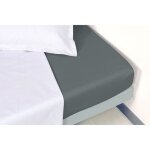 Vent du sud drap housse manoir 100% coton percale - 160x200 cm - gris ardoise