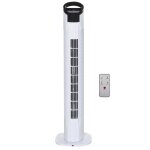Ventilateur colonne silencieux - homcom - 50w - 3 vitesses t�l�commande oscillant 70� minuterie contr�le ...