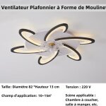 Ventilateur lampe plafonnier de luxe - lanxi - noir - 50w - télécommande + app double contrôle Ventilateur lampe plafonnier de luxe - lanxi - noir - 50w - télécommande + app double contrôle