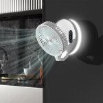 Ventilateur mural - marsee - pliable angle r�glable 3 lumi�res 3 vitesses de vent chargement usb - salon ...