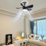 Ventilateur de plafond - homewell - yipeema - 79cm - lumi�re led - t�l�commande - moteur dc