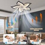 Ventilateur de plafond � led 6 vitesse fan silencieux 220v 50w lumi�re du ventilateur de plafond avec ...
