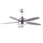 Ventilateur de plafond avec plafonnier - sichler haushaltsgerate - vt - 597 - pales en bois - 3 vitesses ...