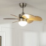 Ventilateur de plafond silencieux orion effet bois 81cm moteur dc argent