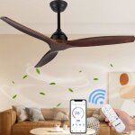 Ventilateur de plafond silencieux réversible avec télécommande kotezu 132 cm moteur cc avec 3 pales en ... Ventilateur de plafond silencieux réversible avec télécommande kotezu 132 cm moteur cc avec 3 pales en ...