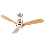 Ventilateur de plafond - thinia home - alaska - 3 pales en bois - 56w - 6 vitesses - led