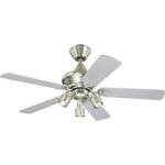 Ventilateur de plafond - westinghouse - kingston 72114 gu10 - 53 w - 3 vitesses - rable altr et argent ...