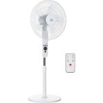 Ventilateur sur pied puissant - homcom - 45 w - r�glable en hauteur 110 - 124 cm - t�l�commande - 3 vitesses ...