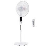 Ventilateur sur pied puissant - homcom - r�glable en hauteur - t�l�commande 3 vitesses oscillation et ...