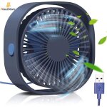 Ventilateur usb silencieux 3 vitesses portable pour bureau et voyage