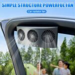 Ventilateur de voiture - moohop - 3 t�tes - 2 vitesses - usb - facile � installer