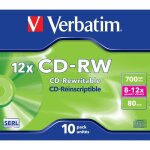 Cd - rw - verbatim - 12x - 700 mo - 10 pices - coffret  bijoux