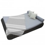 Vritable fouta tunisienne 1m x 2m tissage  plat 100% coton 380g - gris clair et blanc - vivezen