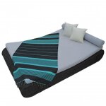 V�ritable fouta tunisienne 1m x 2m tissage � plat 100% coton 380g - gris fonc� et bleu - vivezen