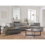 Vermont - canapé panoramique dangle droit - 7 places - convertible - en tissu - gris Vermont - canapé panoramique dangle droit - 7 places - convertible - en tissu - gris