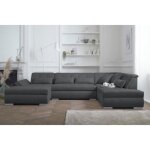 Vermont - canap panoramique dangle droit - 7 places - xxl - gris fonc