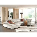 Vermont - canap� panoramique dangle droit - 7 places - xxl - en velours - beige