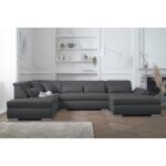 Vermont - canap panoramique dangle gauche - 7 places - xxl - gris fonc