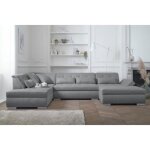 Vermont - canap panoramique dangle gauche - 7 places - xxl - gris clair
