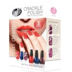 Vernis � ongle - rio - kit vernis craquel� party - noir - 3 �tapes - effet craquel�