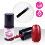 Vernis semi permanent uv / led 5 ml - paillet rouge #1958