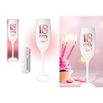 Fl�te - stc - anniversaire 18 ans - verre color� - reflets cuivr�s - compatible lave - vaisselle