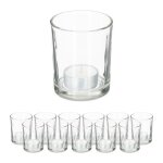 Relaxdays lot de 12 photophores en verre pour bougies chauffe - plat design simple h x d : 85 x 7 cm ... Relaxdays lot de 12 photophores en verre pour bougies chauffe - plat design simple h x d : 85 x 7 cm ...