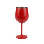 Verres � vin - omabeta - rouge mat - acier inoxydable - incassable - set de 2 - 18oz