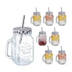 Relaxdays verre à cocktails avec couvercle et paille incluse lot de 8 500 ml style rétro estival avec ... Relaxdays verre à cocktails avec couvercle et paille incluse lot de 8 500 ml style rétro estival avec ...