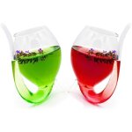 Verres  cocktail wovte verres de fte avec paille  boire / paille en verre dans un ensemble de 2 design ...