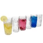 Verres  long drink - mambocat - starla - relief spcial - lot de 6 - transparent