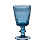 Verre � pied lussan craquel� 17 cl bleu (lot de 6) - table passion